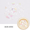 Paper Cabochons, Fashion Nail Art Decorations, Butterfly, Floral White, 3~5x5~7x0.1mm, 50pcs/box