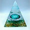 Orgonite Pyramid Resin Energy Generators, Reiki Natural Amethyst Chips Inside for Home Office Desk Decoration, Virgo, 60x60x60mm