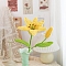 DIY Lily Flower Knitting Kits for Beginners, including Yarn Thread, Gold, 45x26cm