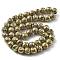 Electroplated Natural Lava Rock Beads Strands, Round, Light Gold Plated, 8.5mm, Hole: 1.5mm, about 52pcs/strand, 16.14 inch(41cm)