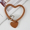 Silicone Heart Loop Phone Lanyard, Wrist Lanyard Strap with Plastic & Alloy Keychain Holder, Sienna, 7.5x8.8x0.7cm