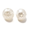 ABS Plastic Imitation Pearl Beads, Flat Round with Heart, White, 10x9mm, Hole: 1.6mm, about 1162pcs/500g