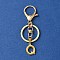 304 Stainless Steel Initial Letter Charm Keychains, with Alloy Clasp, Golden, Letter Q, 8.5cm