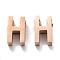 Ion Plating(IP) 304 Stainless Steel Charms, Alphabet, Rose Gold, Letter.H, 8x5x3mm, Hole: 1.8mm