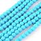 Synthetic Turquoise Beads Strands, Dyed, Round, Deep Sky Blue, 6mm, Hole: 1.2mm, about 67pcs/strand, 15.75 inch