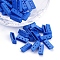 Spray Painted Alloy Multi-Strand Links, For Tile Elastic Bracelets Making, Rectangle, Blue, 5x14x4mm, Hole: 1mm