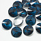 Pointed Back Glass Rhinestone Cabochons, Rivoli Rhinestone, Back Plated, Faceted, Cone, Capri Blue, 12x6mm