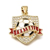 Brass Micro Pave Clear Cubic Zirconia Pendants KK-A303-23C-G-1