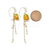 Plastic Flower with Imitation Pearl Beaded Dangle Earrings EJEW-JE05128-4