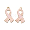 Light Gold Tone Zinc Alloy Enamel Pendants LS-ENAM-WH0061-13B-1