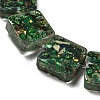 Dyed Natural Imperial Jasper with Resin Beads Strands G-G083-C06-01-3