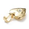 Brass Micro Pave Clear Cubic Zirconia Locket Pendants KK-P199-13G-4