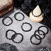 PandaHall Elite 1 Set Bear & Cross & Moon & Crown & Heart & Butterfly Brass Beaded Stretch Bracelets Set BJEW-PH0004-22-5