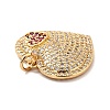 Brass Micro Pave Cubic Zirconia Pendants KK-E015-22G-4