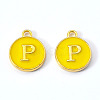 Golden Plated Alloy Enamel Charms X-ENAM-S118-09P-2