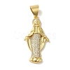 Rack Plating Brass Micro Pave Clear Cubic Zirconia Pendants KK-P267-14D-G-1