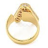 Brass Micro Pave Clear Cubic Zirconia Letter Open Cuff Ring for Women RJEW-M173-01G-A-3