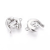 Brass Micro Pave Clear Cubic Zirconia Charms KK-N267-18P-2