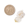 Natural Quartz Crystal Chip Round Selenite Pendants PALLOY-JF04288-01-2