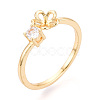 Flower Brass Micro Pave Cubic Zirconia Cup Peg Ring Settings X-KK-N274-15G-1