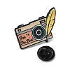 Camera with Feather Shape Enamel Pins JEWB-D308-02C-EB-3