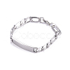 Tarnish Resistant 667 Stainless Steel Figaro Chain ID Bracelets BJEW-G631-02P-1