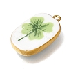 Fruit & Floral & Animals Printed Handmade Porcelain Pendants X-STAS-Z207-01G-08-2