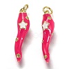 Brass Enamel Pendants X-KK-B026-15G-B-1