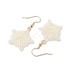 Snowflake Braided Glass Seed Bead Dangle Earrings EJEW-JE05868-4