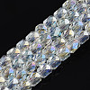Electroplate Transparent Glass Beads Strands EGLA-N002-13-B06-1