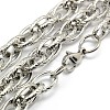 Tarnish Resistant Fashionable 304 Stainless Steel Rope Chain Necklaces for Men STAS-A028-N044P-L-2