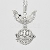 Brass Hollow Cage Pendants KK-D414-05-NR-2