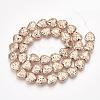 Electroplated Natural Lava Rock Beads Strands X-G-T126-10RG-2