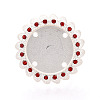 Adjustable Alloy & Iron & Rhinestone Bezel Cup Ring Base with Rotatable Tray MAK-T012-15S-2
