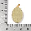 Rack Plating Brass Pave Shell Oval Pendants KK-U032-92G-07-3