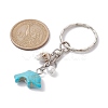 Synthetic Turquoise & Shell Pendant Keychain KEYC-JKC00653-3