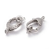 Brass Micro Pave Clear Cubic Zirconia Lobster Claw Clasps KK-C100-43G-6