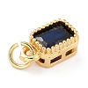 Real 18K Gold Plated Brass Inlaid Cubic Zirconia Charms X-ZIRC-L100-075G-05-3