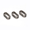 Tarnish Resistant Oval 201 Stainless Steel Slide Charms STAS-D111-05-1