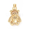 Brass Cubic Zirconia Pendants ZIRC-K089-15G-01-2