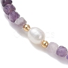 Natural Mixed Gemstone Cube Beads Stretch Bracelets for Women BJEW-JB13179-5