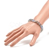 Synthetic Moonstone Round Beaded Stretch Bracelet with Rhinestone BJEW-JB07875-3