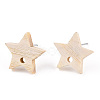 Ash Wood Stud Earring Findings EJEW-N017-011Z-2