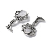 Angel Brass Natural Quartz Crystal Pendants KK-D361-02AS-18-2