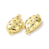 Rack Plating Eco-Friendly Brass Micro Pave Cubic Zirconia Connector Charms KK-F844-07G-2