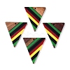 Jamaican Colour Epoxy Resin & Walnut Wood Pendants X-RESI-N039-122T-1