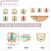 36Pcs 6 Colors Alloy Rhinestone Cabochons MRMJ-CP0001-08-2