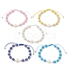 Adjustable Acrylic & Synthetic Turquoise & Non-magnetic Hematite Beads Braided Beaded Bracelets for Women BJEW-JB13578-2
