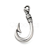 Non-Tarnish 304 Stainless Steel Hook Clasps STAS-C109-04AS-1