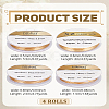 4 Rolls 4 Styles Round Copper Wire CWIR-LP0001-04KCG-2
